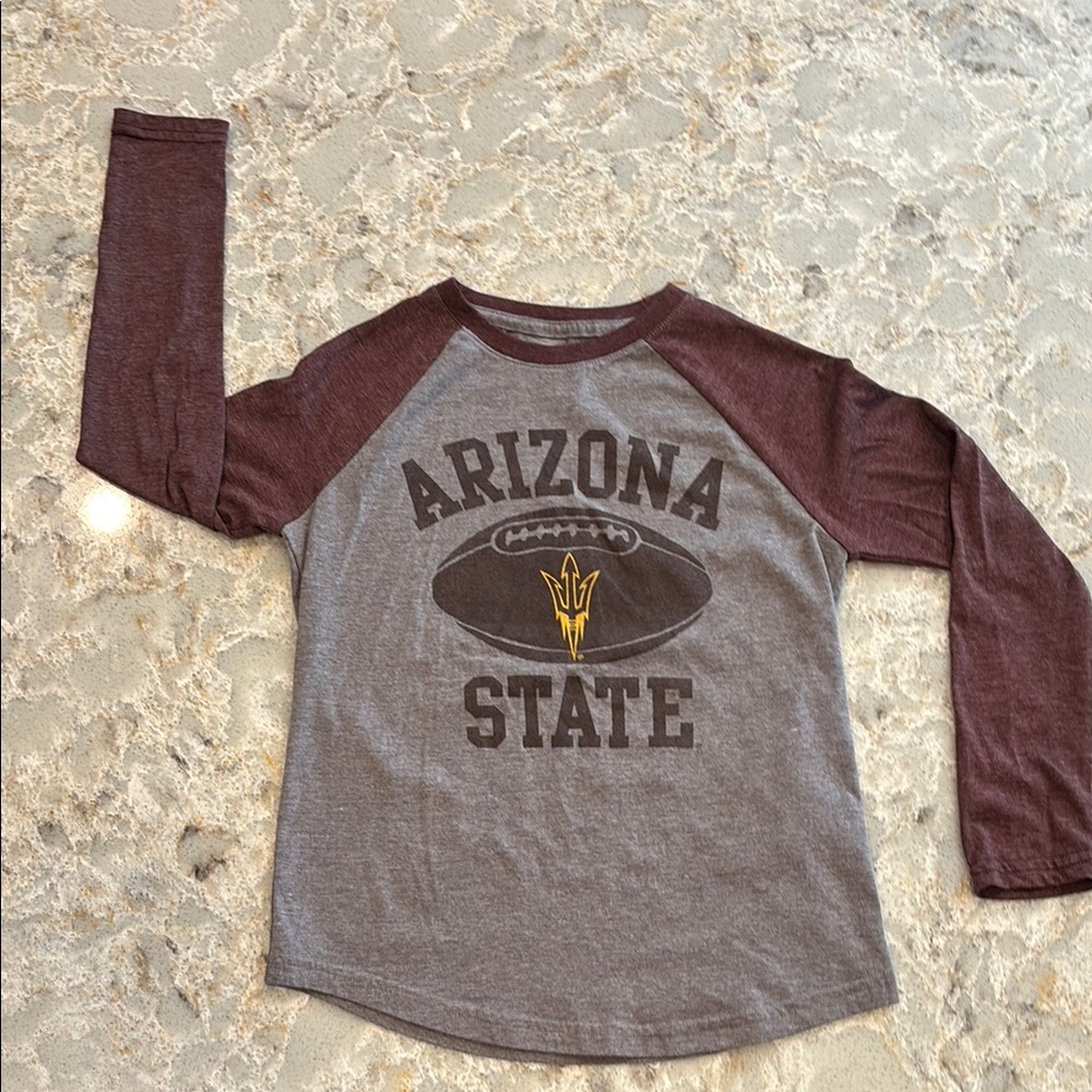 Arizona State Kids Raglan Shirt - Gray and Maroon